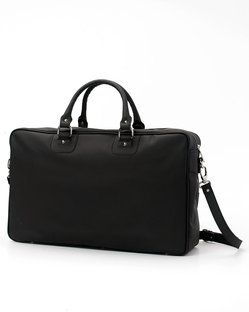 Cork Padel Vintage Leather Handbag Black/Silver