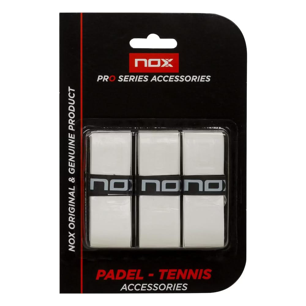 NOX Pro Overgrip White 3 Pack-Overgrip-NOX-Casas Padel