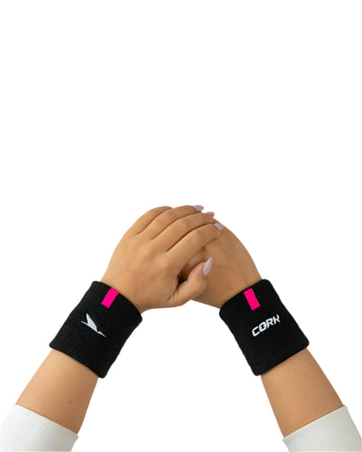 Women Sport Wristbands Black/Pink