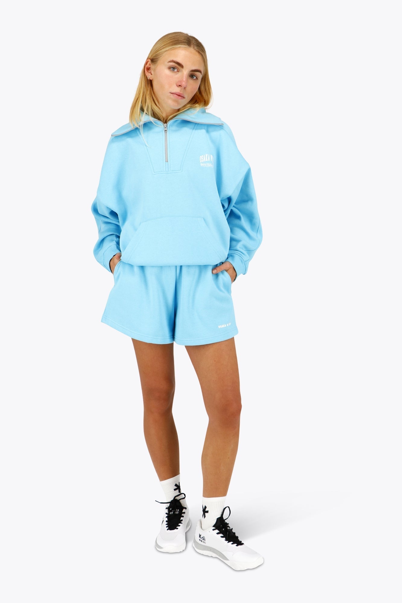 Osaka Women Half Zip Sweater | Blue Topaz