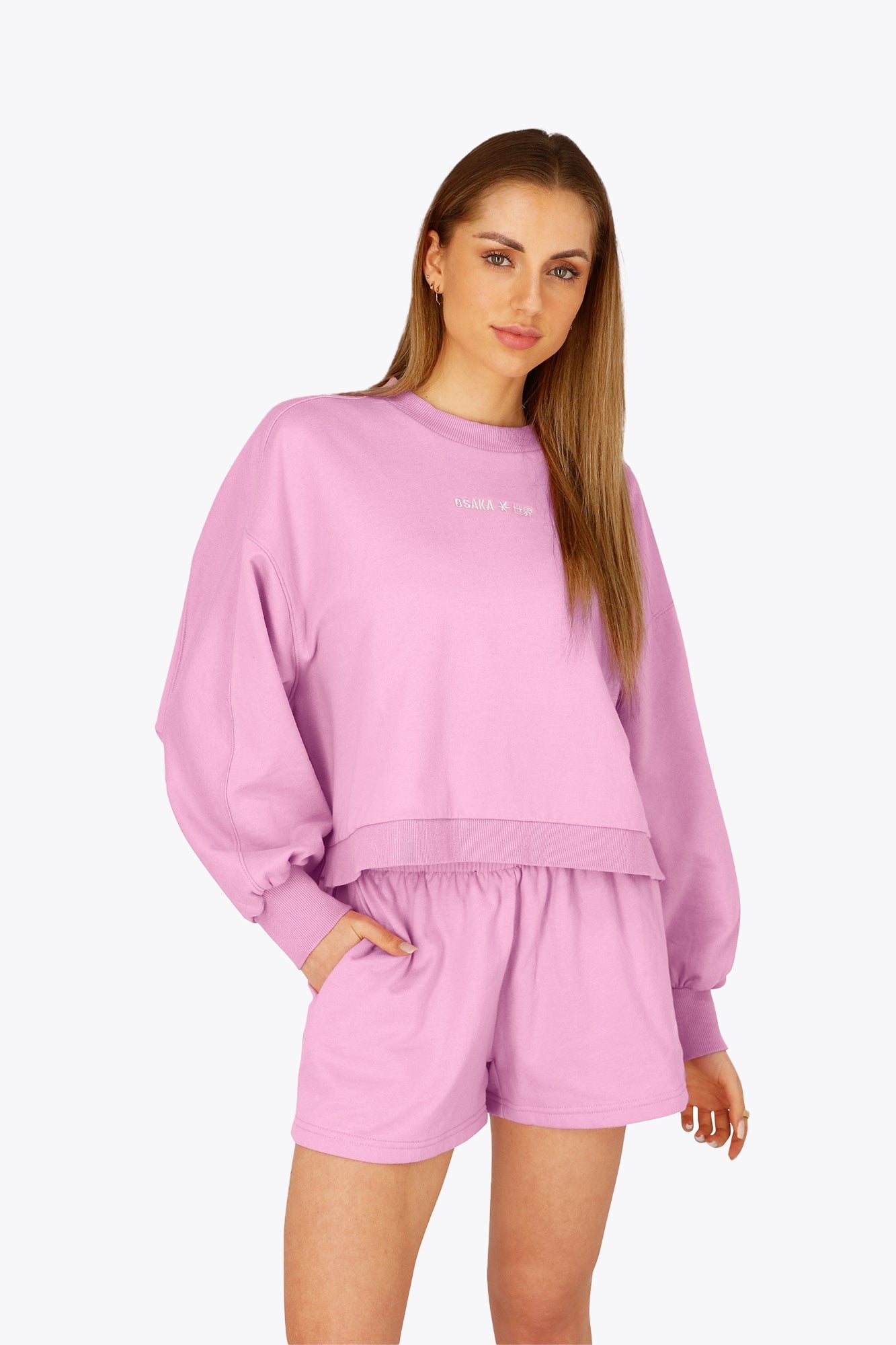 Osaka Women Cropped Sweater | Begonia Pink