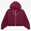 Osaka Women Cropped Full Zip Hoodie | Cherry Lacquer
