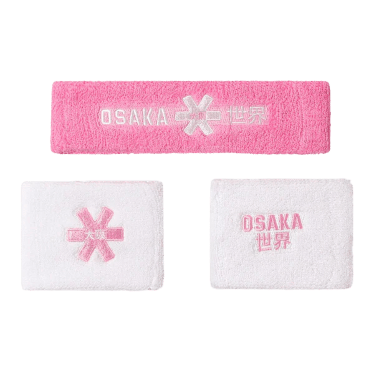 Osaka Sweatband Set | Begonia Pink-White