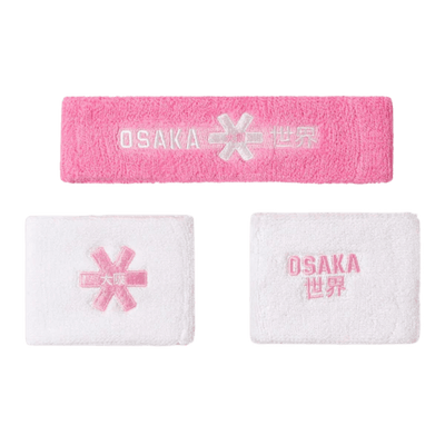 Osaka Sweatband Set | Begonia Pink-White