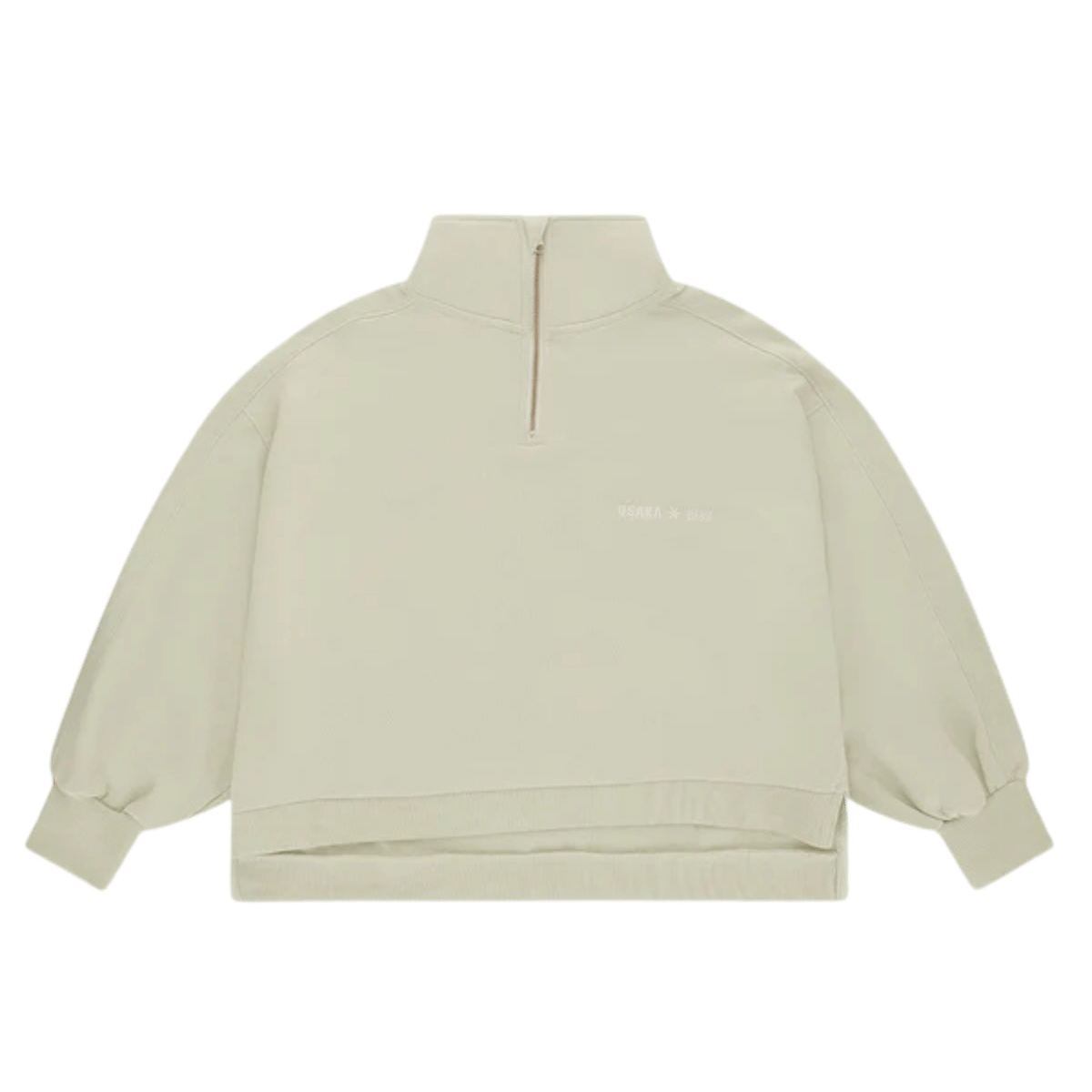 Osaka Women Cropped Half Zip Sweater | Warm Grey