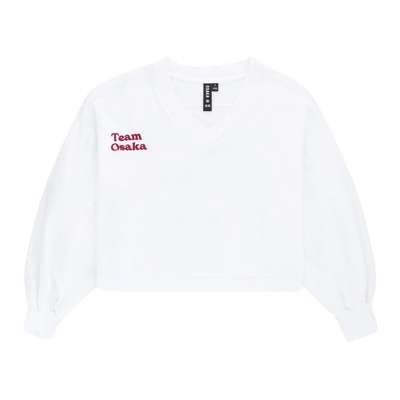 Osaka Women V Neck Cropped Sweater | White